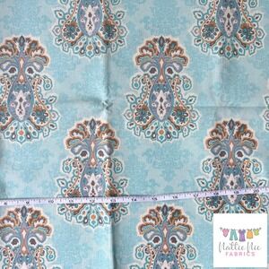 Keepsake Calico Aqua Medallion fabric,‎ 1 yard Last Yard